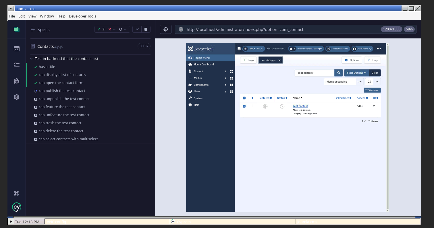 cypress-tests-running
